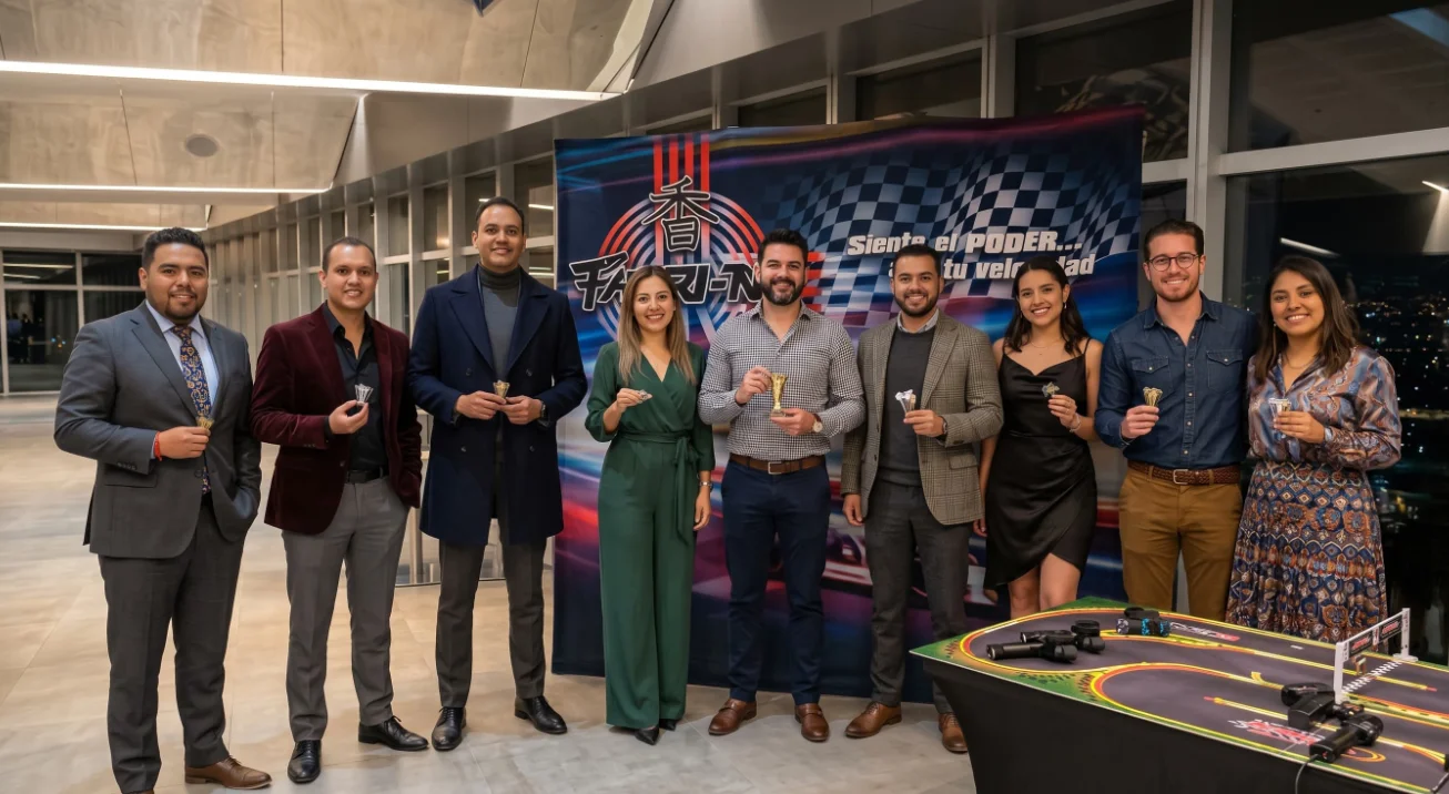Autos de radio control listos para una dinámica de eventos corporativos