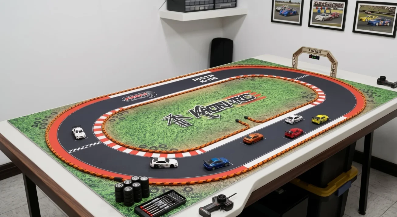 Circuito de carreras de radio control montado para un evento